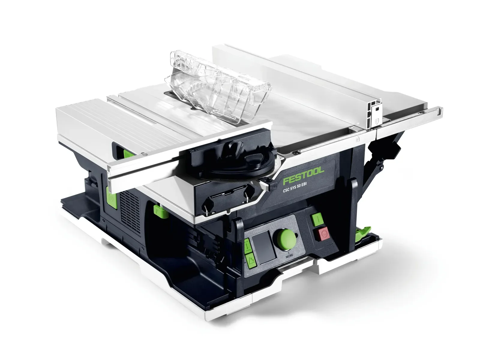 Festool CSC SYS 50 cordless table saw opened for use