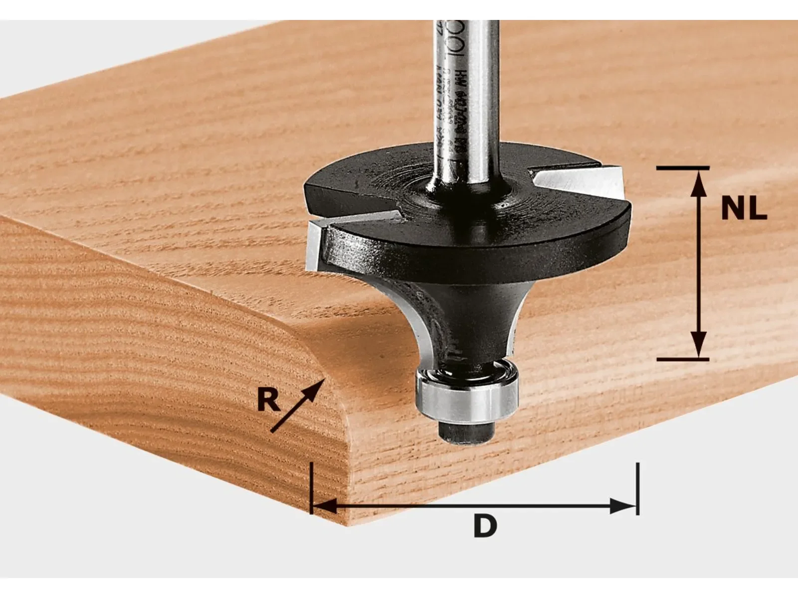 Festool HW S8 D19,1/R3 roundover cutter with bearing