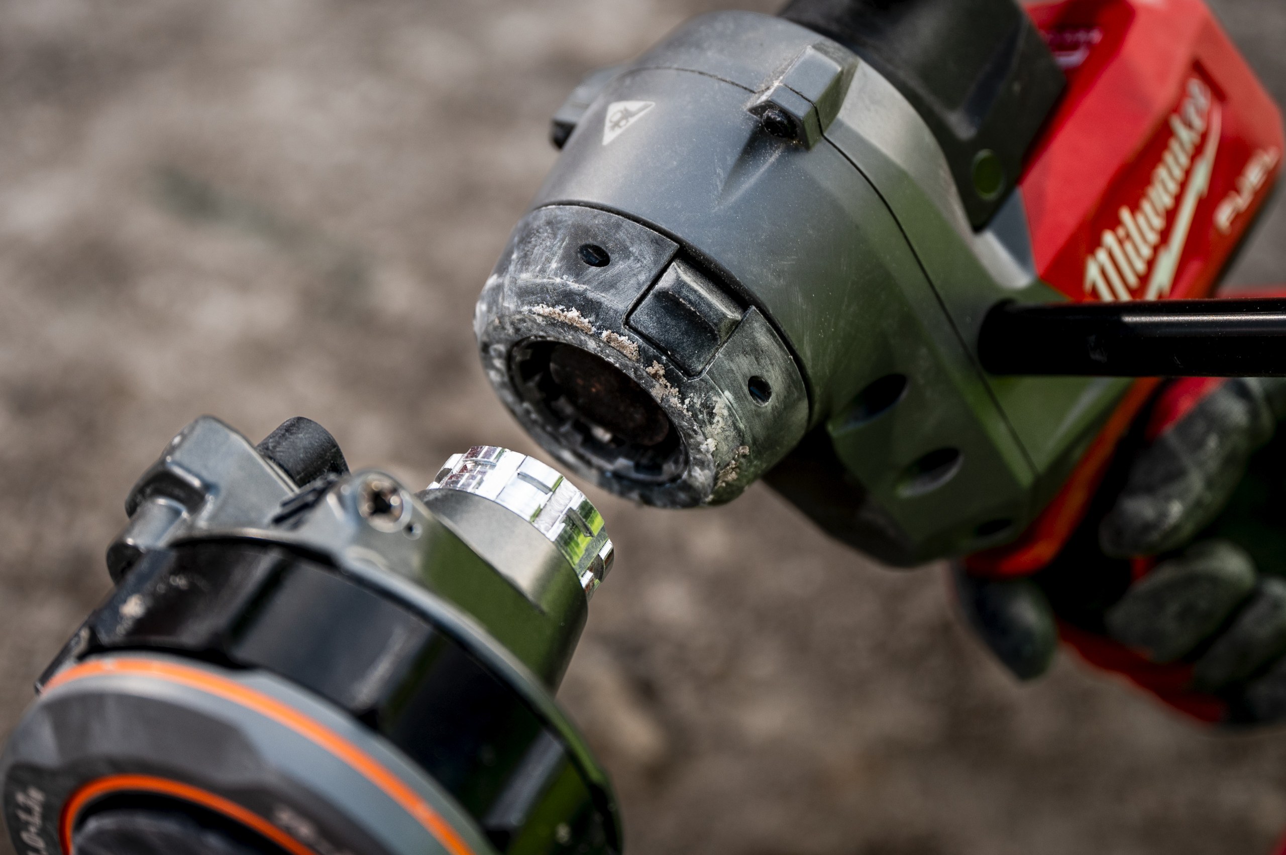 M18 FCST FUEL Cable Stripping Tool in use on the job