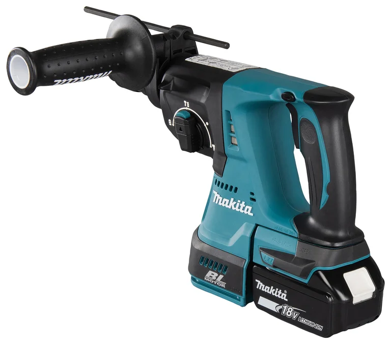 Makita DHR243 SDS-plus rotary hammer, three-quarter view from the right