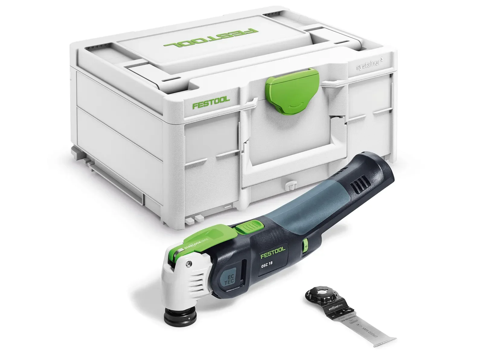 Festool OSC 18 Basic contents: multi-tool, universal blade and Systainer³