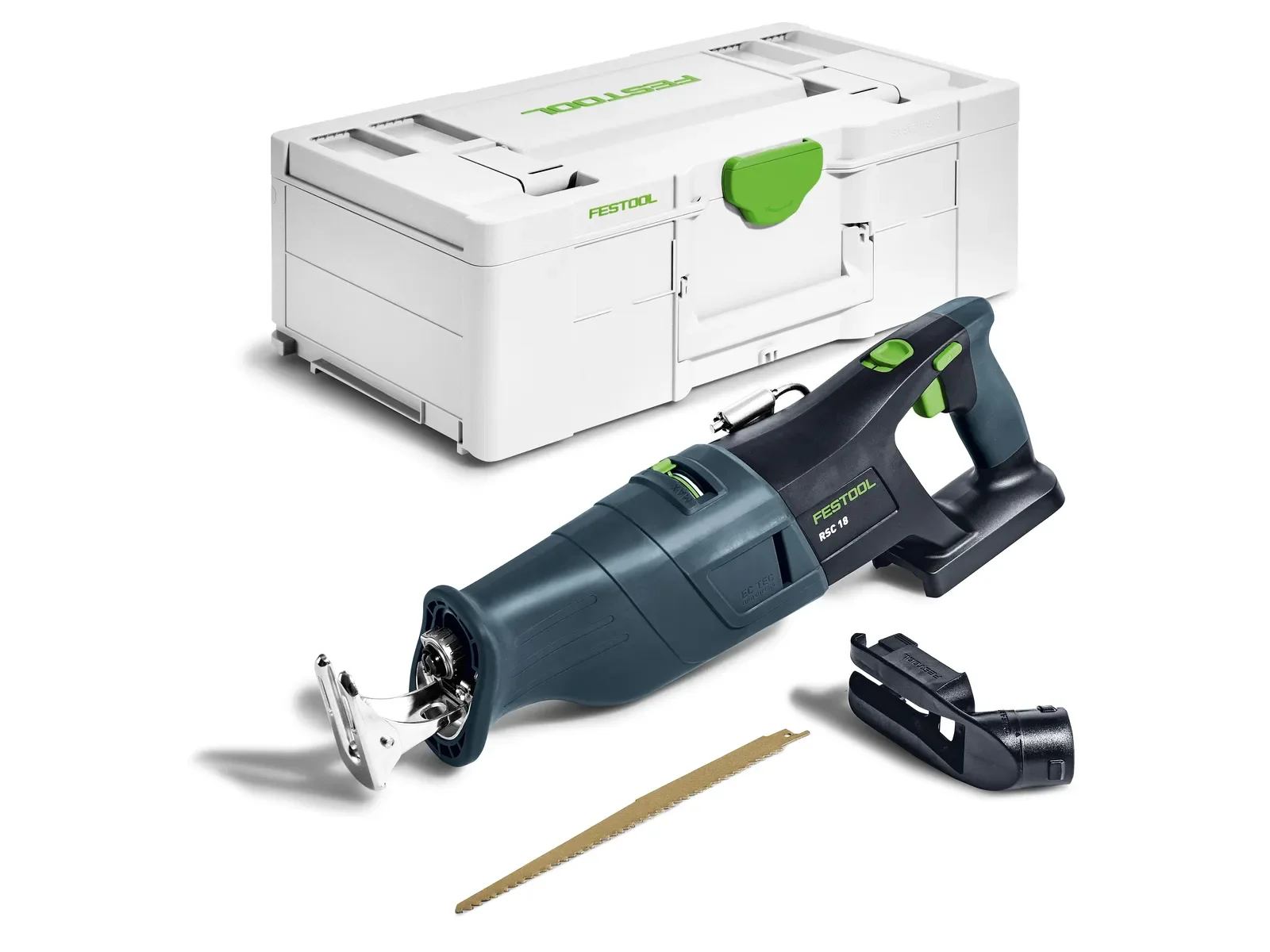 Festool RSC 18 Basic contents: reciprocating saw, suction adapter, blade and Systainer³