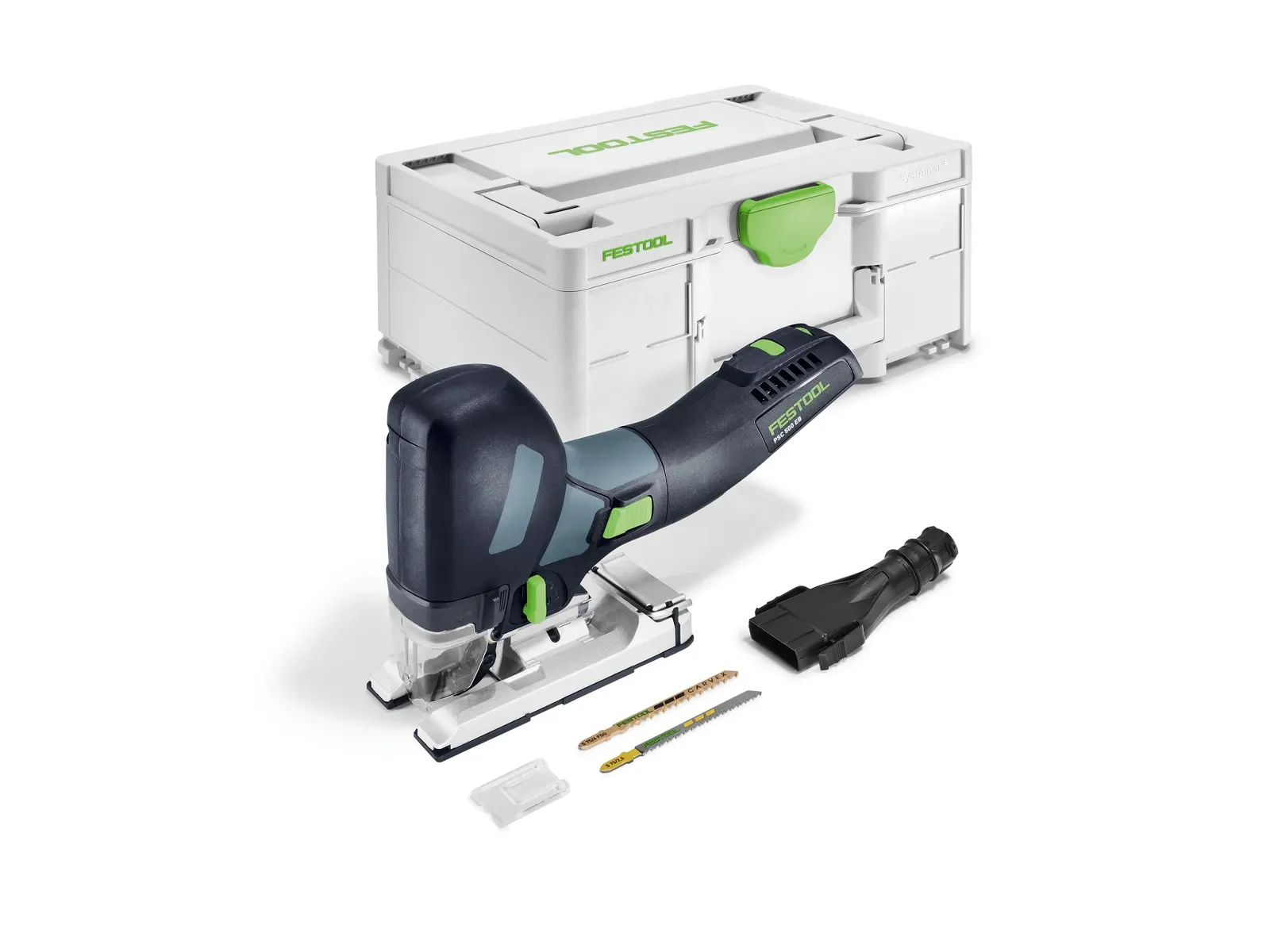 Festool PSC 500 Basic contents: jigsaw, blades, splinter guard and Systainer³