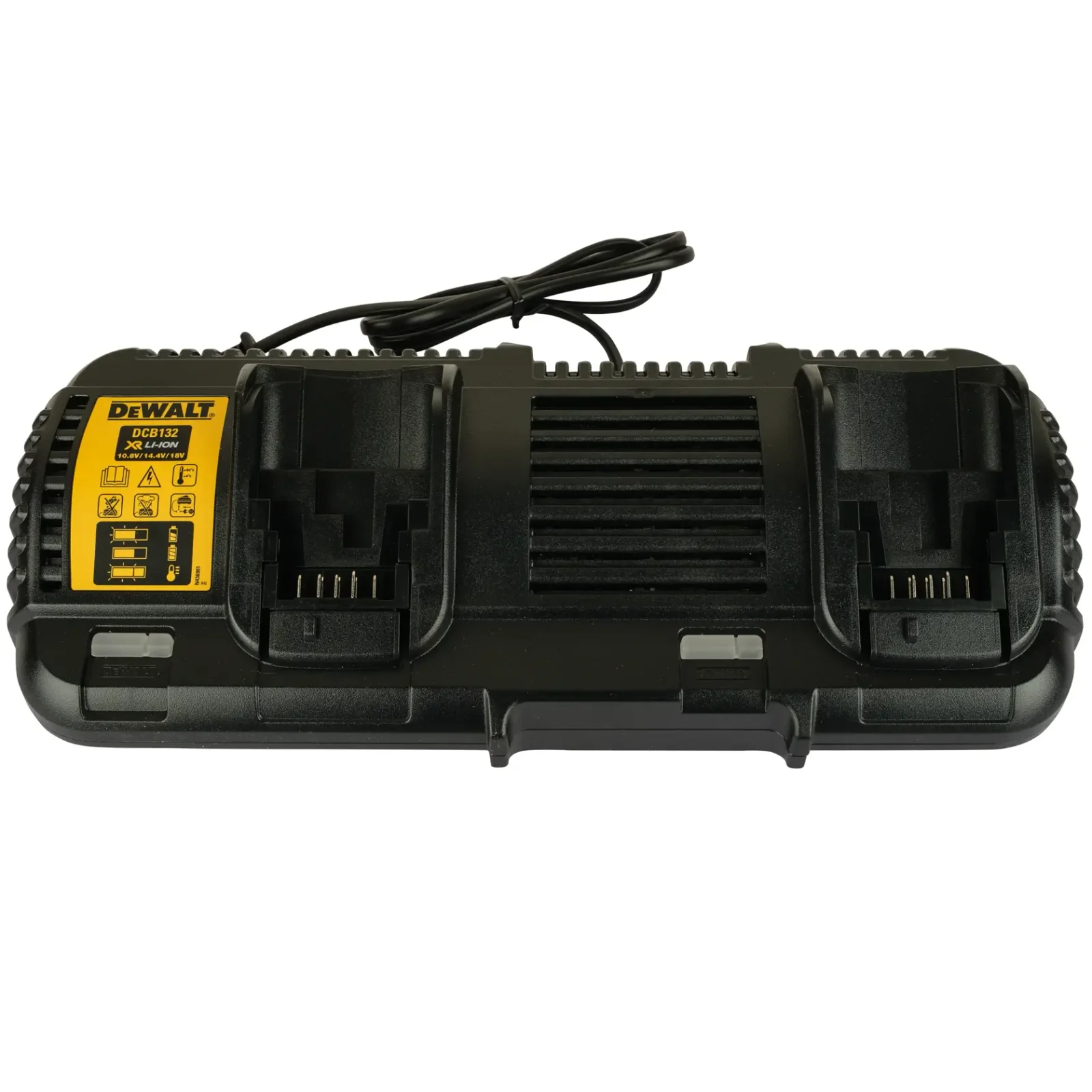 DeWalt DCB132 dual-port charger, alternate angle