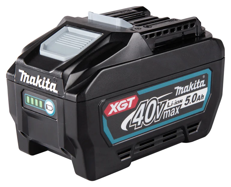 Makita BL4050F battery, three-quarter view from the left