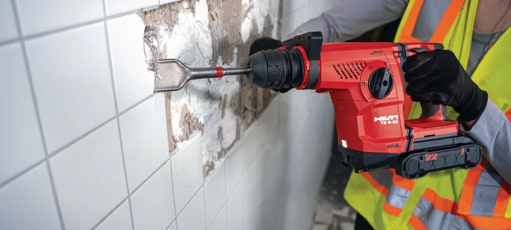 Hilti TE 6-22 in gebruik op de bouwplaats