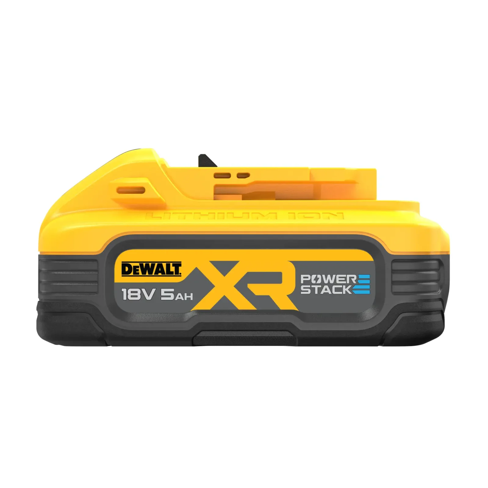 DeWalt DCBP518 POWERSTACK battery, alternate angle