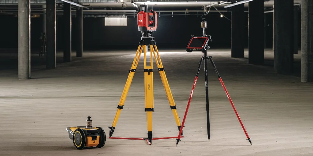 Hilti PLT 400-4 set up on a construction floor