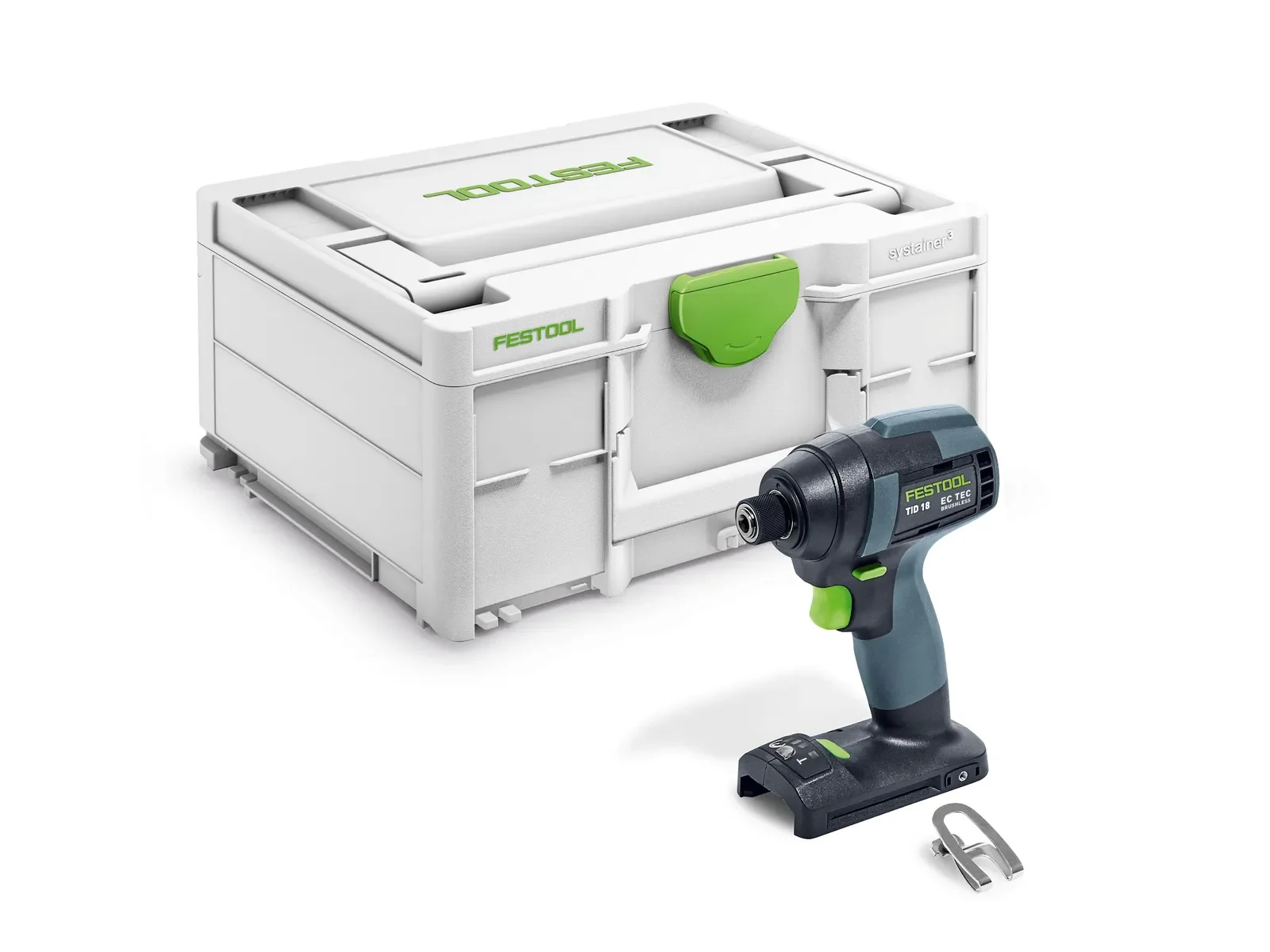 Festool TID 18 Basic contents: impact driver, belt clip and Systainer³