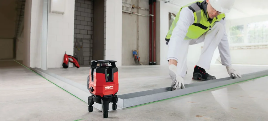 Hilti PM 40-MG projecting lines in a room