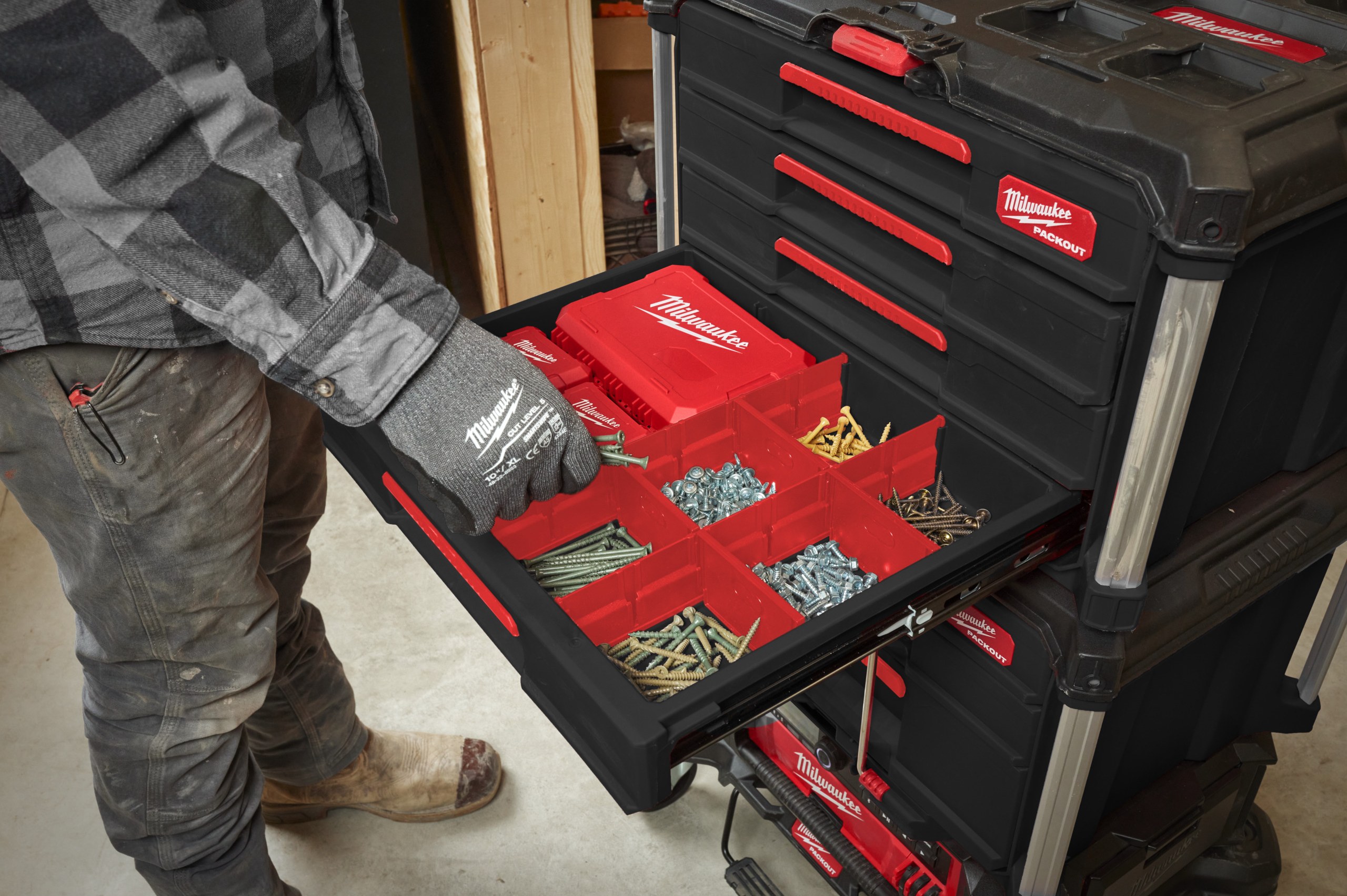 PACKOUT Drawer Tool Box in use on the job