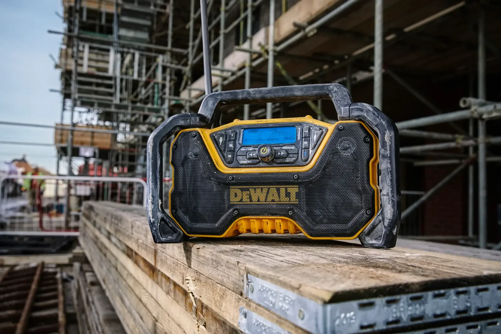 DeWalt DCR029 site radio in use on site