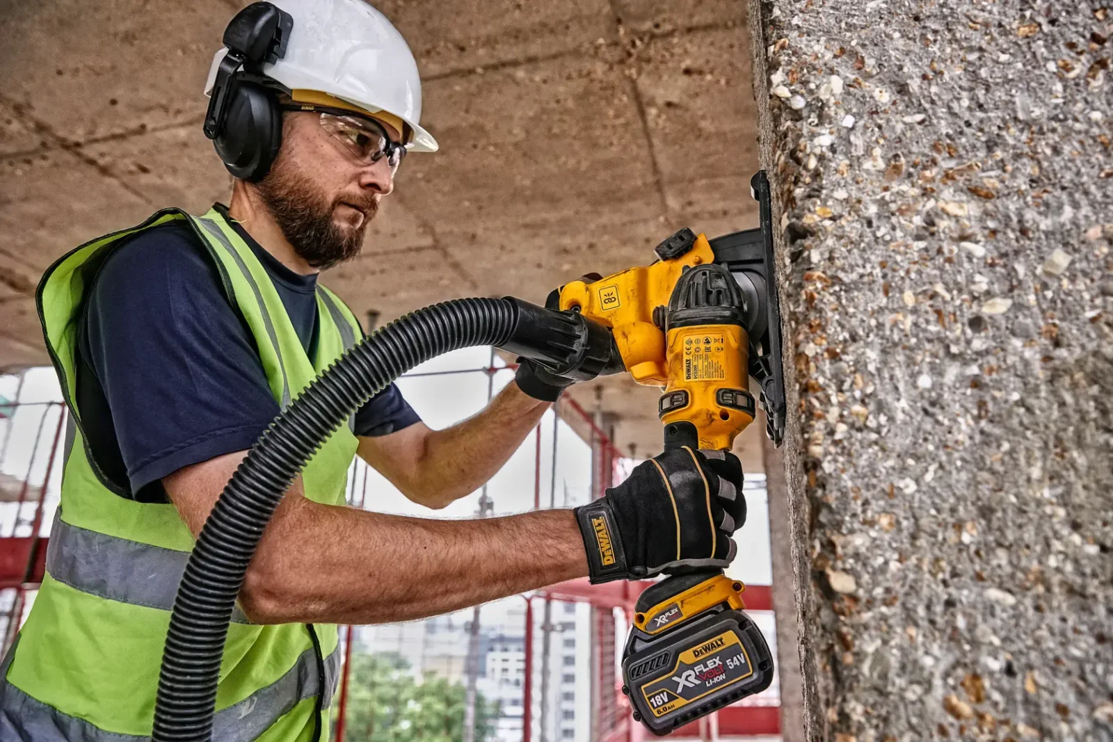 DeWalt DCG200 wall chaser in use on site
