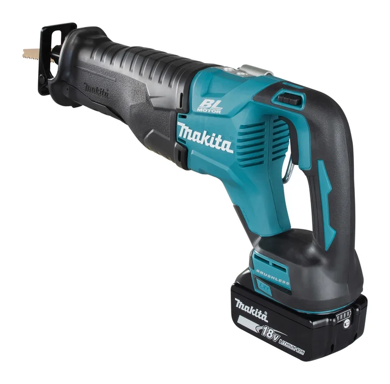 Makita DJR187 reciprocating saw, three-quarter view from the right