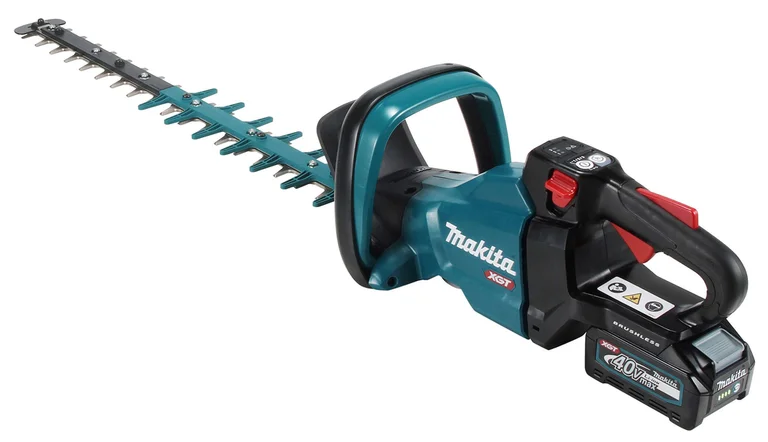 Makita UH004G hedge trimmer, three-quarter view from the right