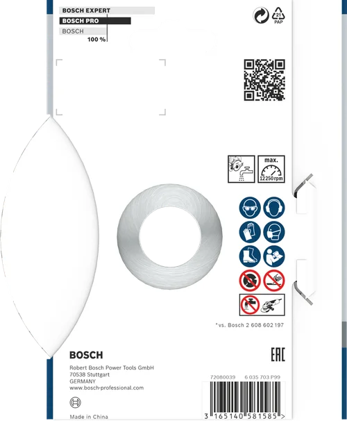 Bosch PRO Concrete diamond disc packaging, back
