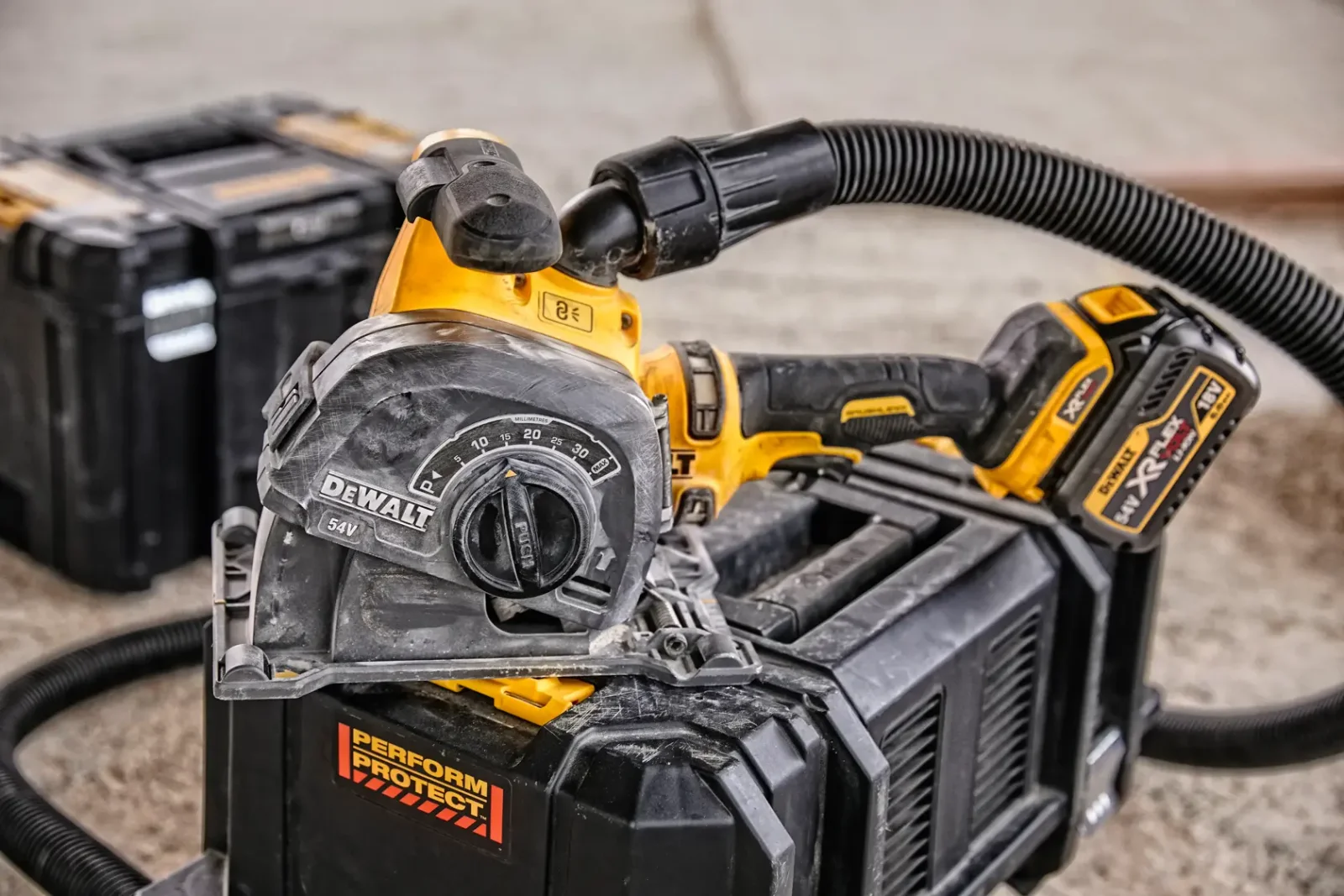 DeWalt DCG200 wall chaser in use on site
