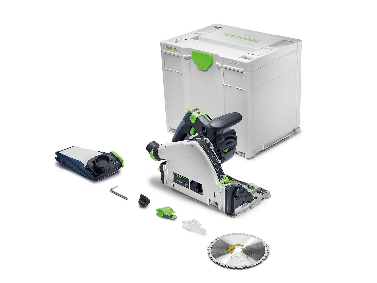 Festool TSC 55 KS Basic contents: plunge saw, blade, chip bag and Systainer³