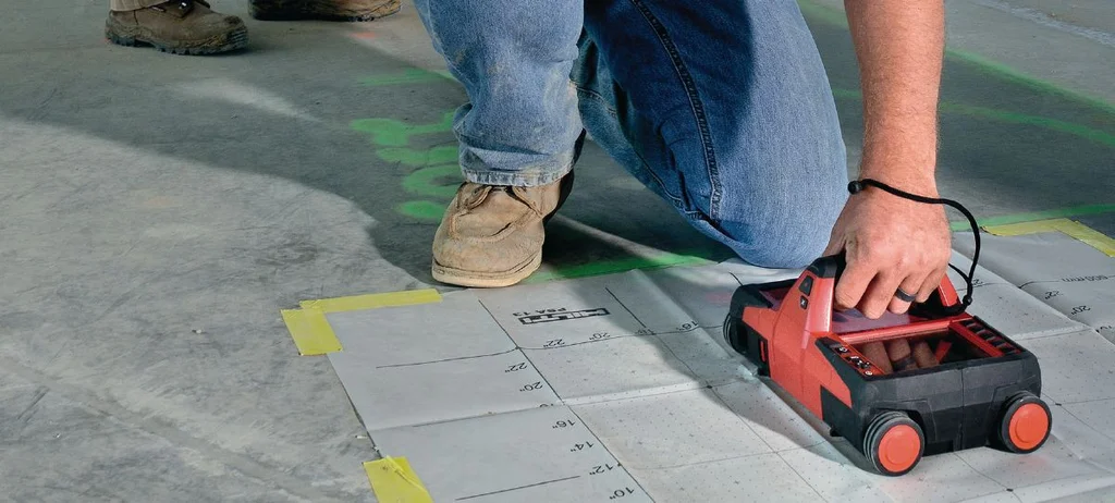 Engineer scanning a concrete wall with the Hilti PS 1000