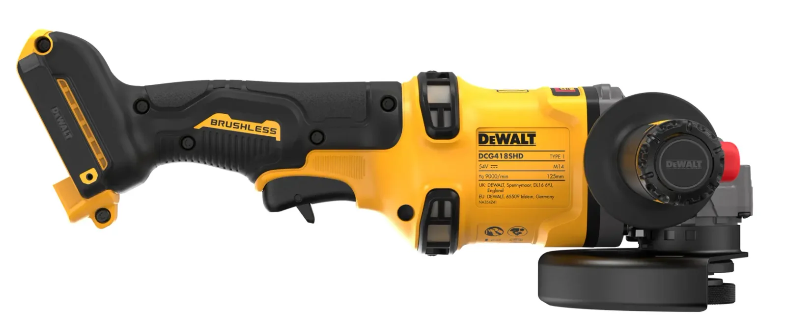 DeWalt DCG418SHD haakse slijper, tweede andere hoek