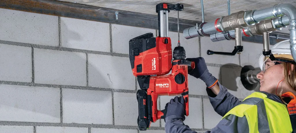 Hilti TE 4-22 in gebruik op de bouwplaats