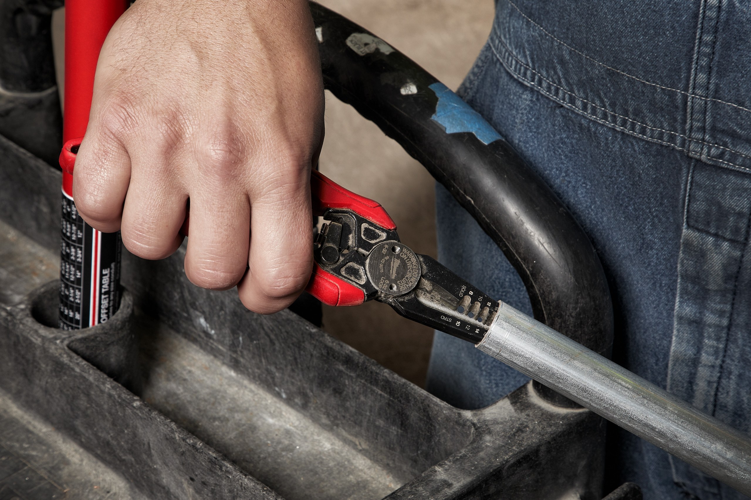 7-in-1 Wire Stripping Pliers in use on the job