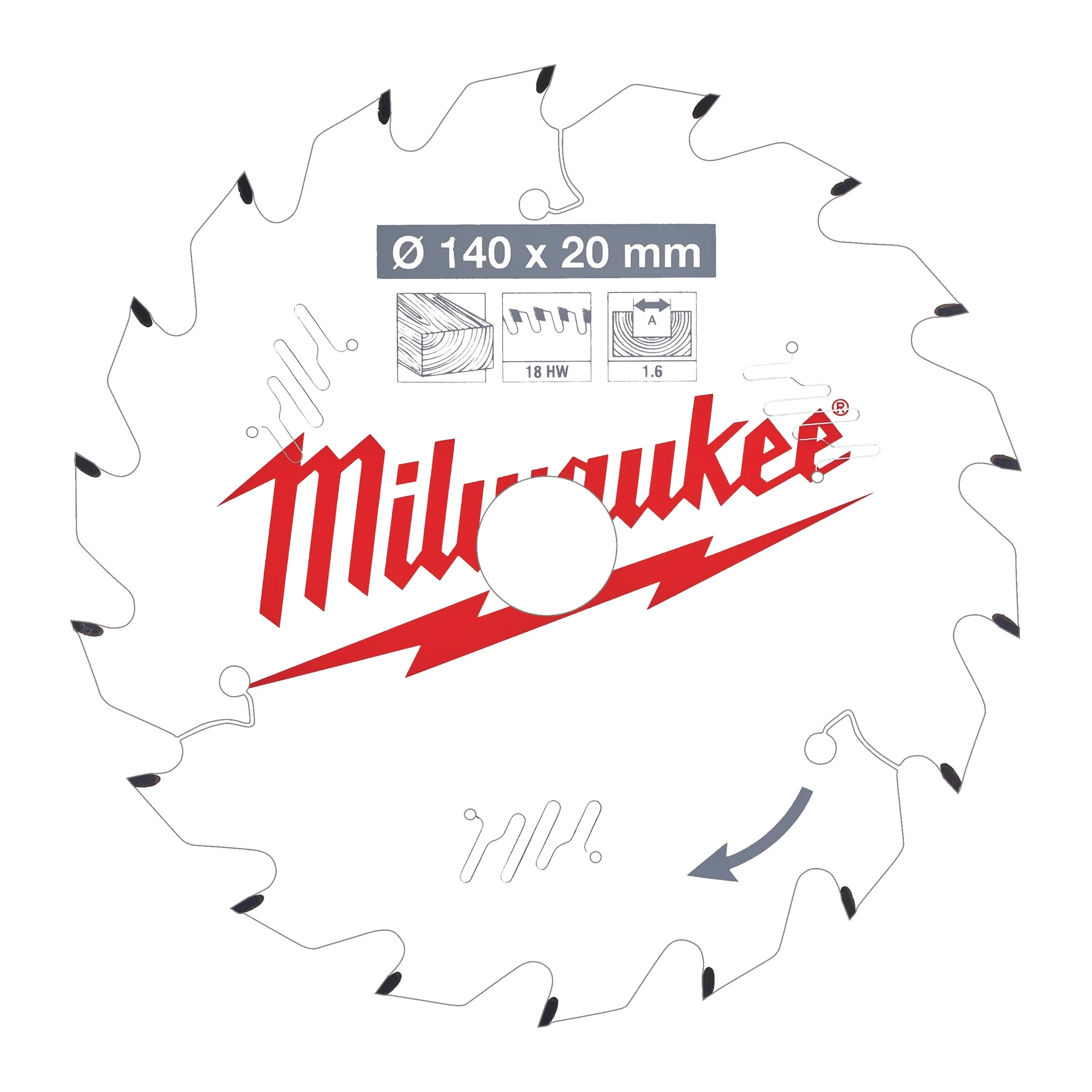 Circular saw blade 140 × 20 mm 18T, product shot