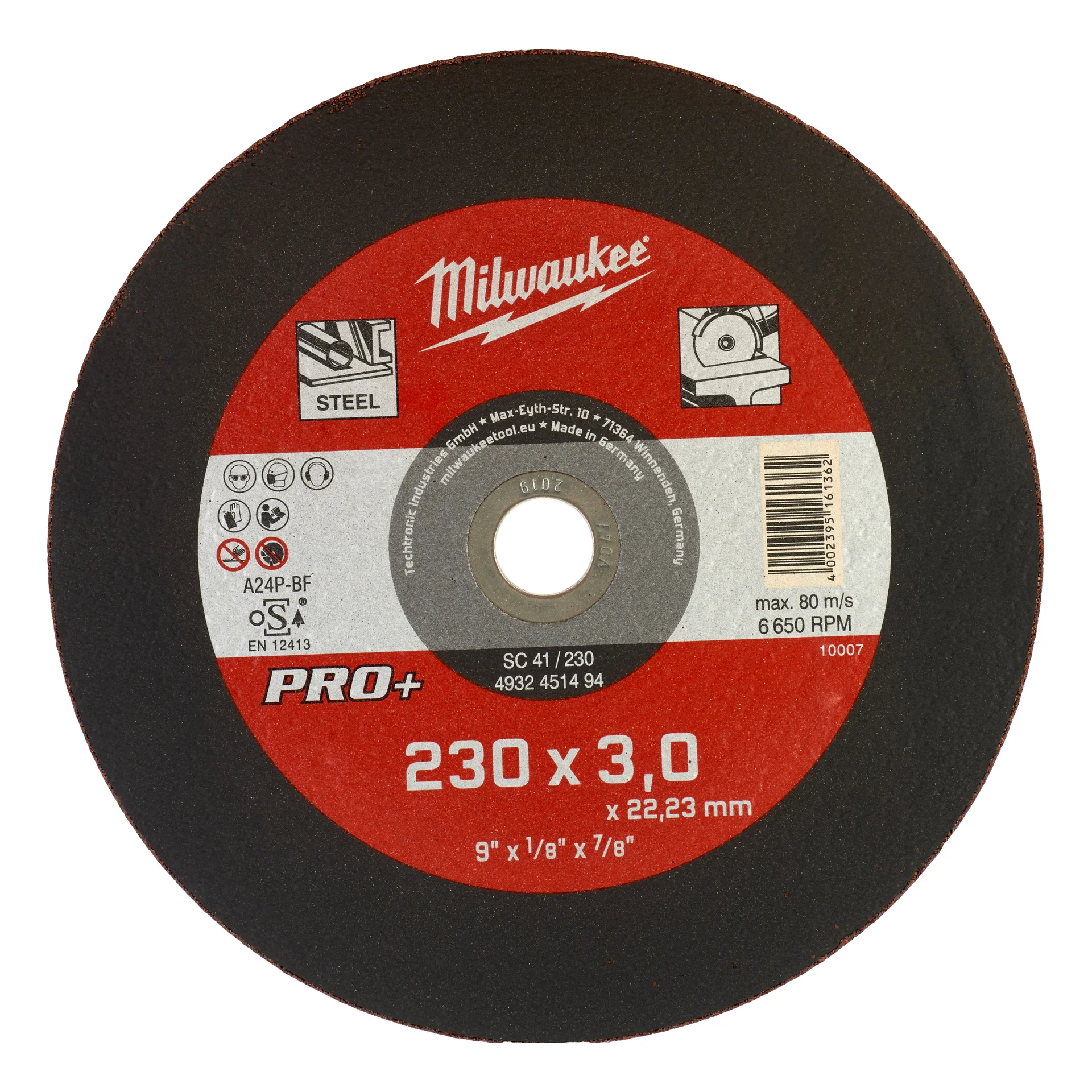 PRO+ metal cutting disc 230 × 3 mm, product shot