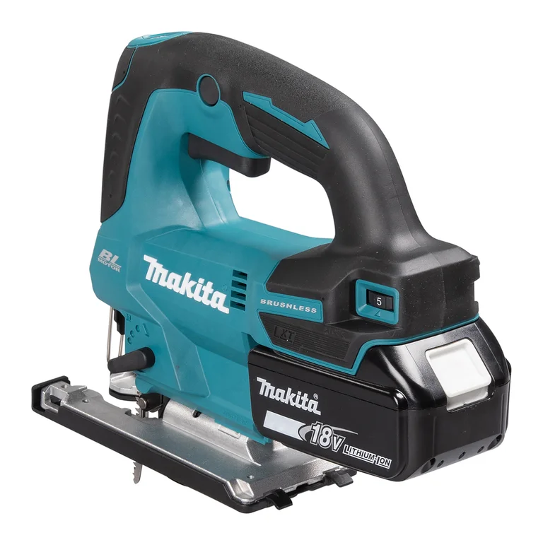 Makita DJV184 jigsaw, three-quarter view from the right