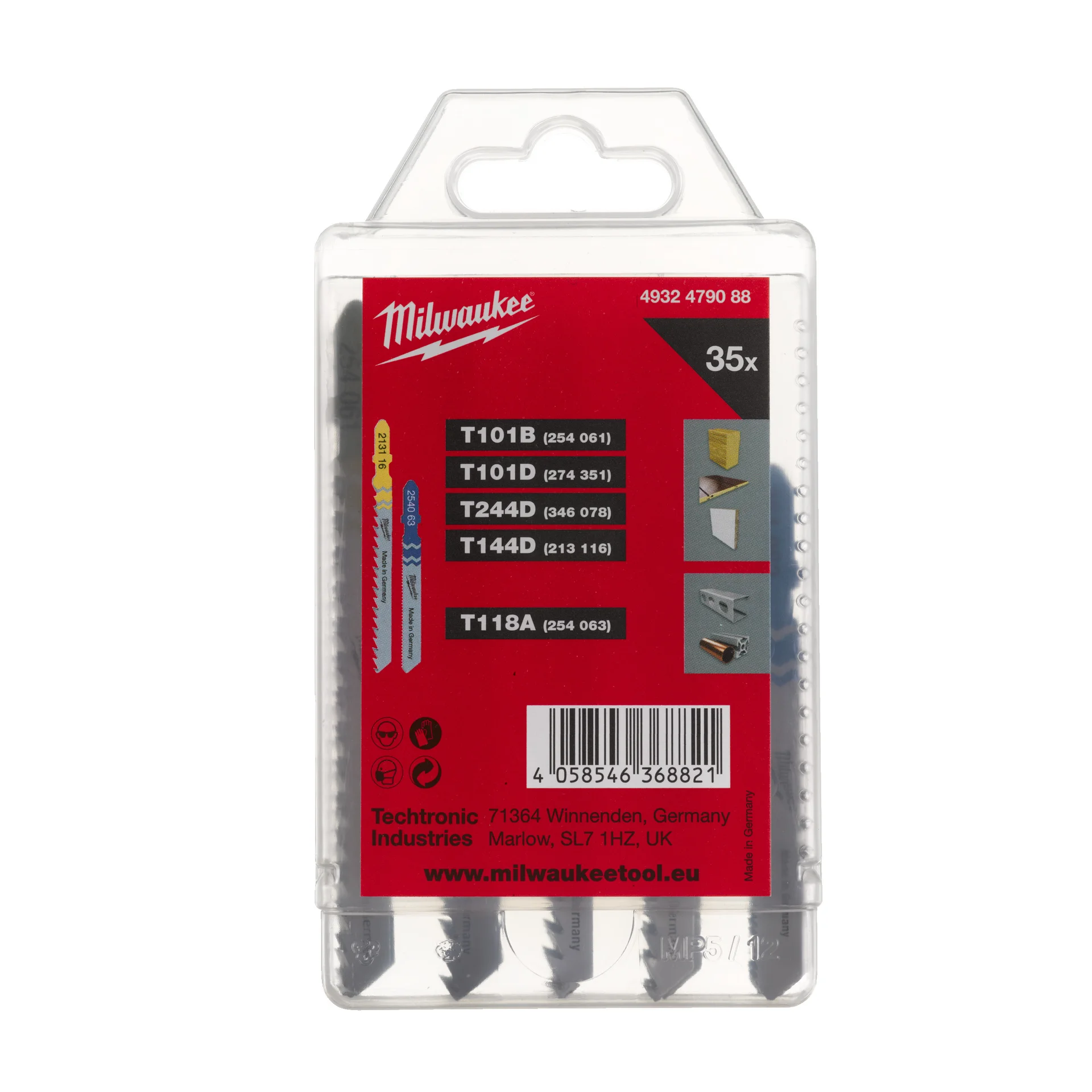 T-shank jigsaw blade set, 35 pcs, product shot