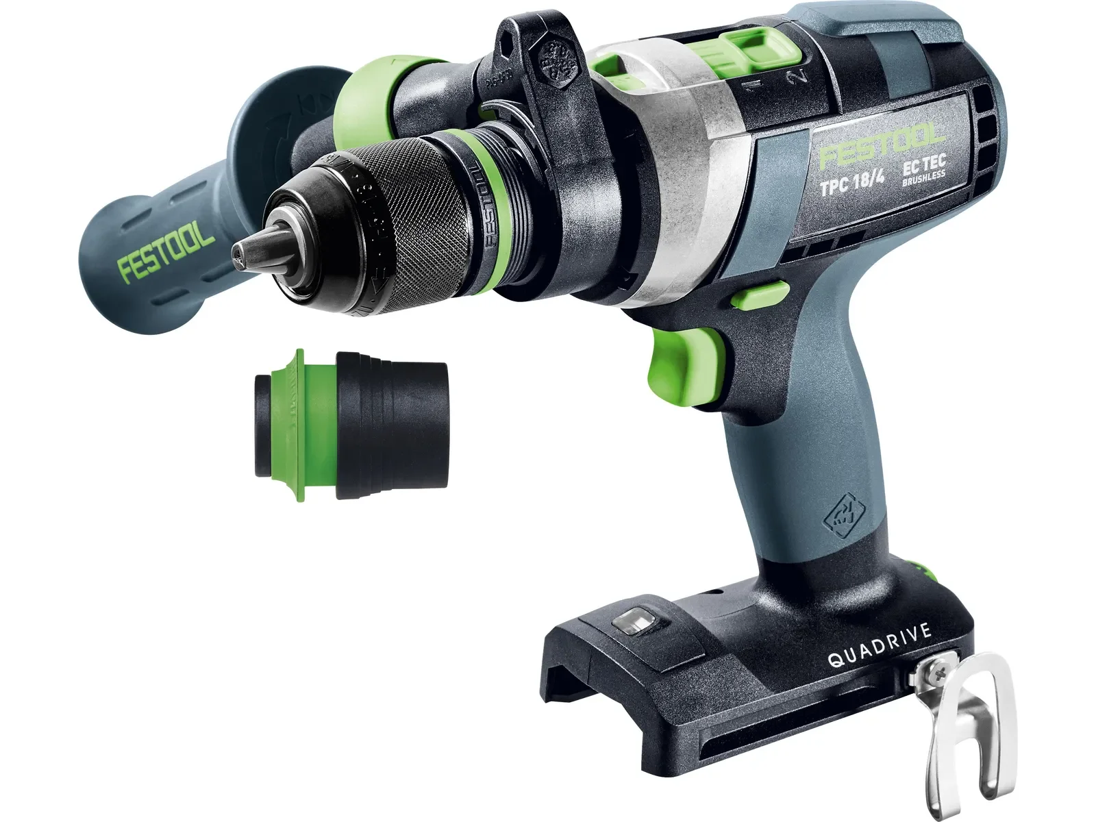 Festool TPC 18/4 QUADRIVE percussion drill with auxiliary handle