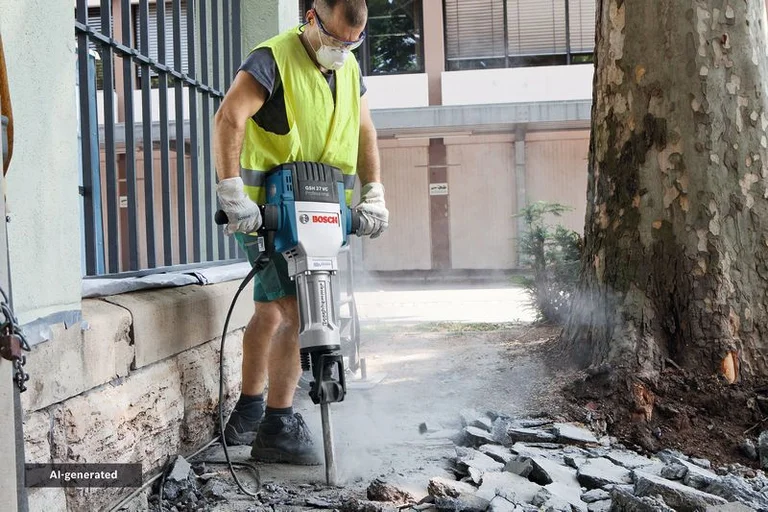 Bosch GSH 27 VC in use