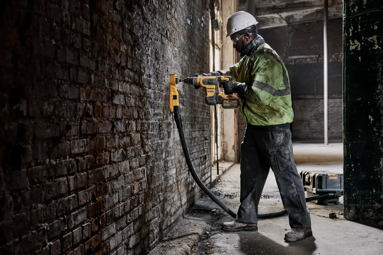 DeWalt DCH417 SDS-plus rotary hammer in use on site