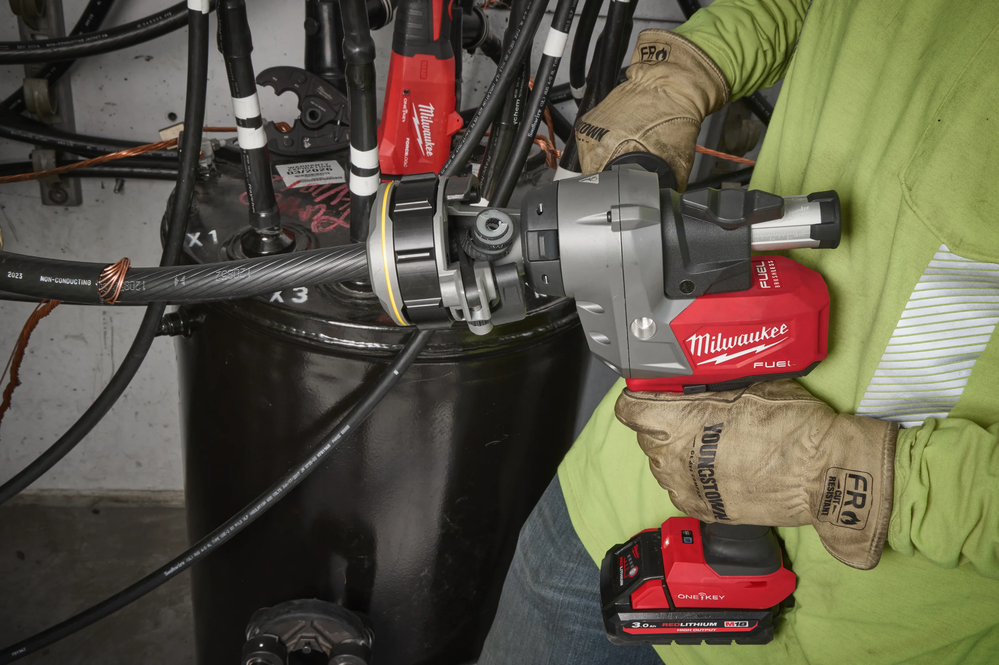 M18 HB3 HIGH OUTPUT 3.0 Ah Battery in use on the job