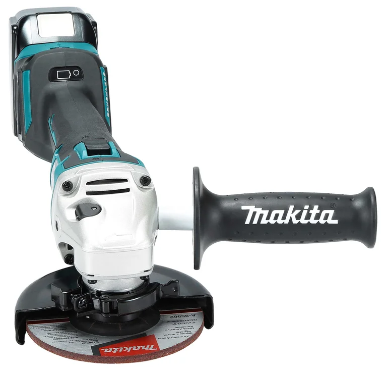 Makita DGA513 angle grinder, side view