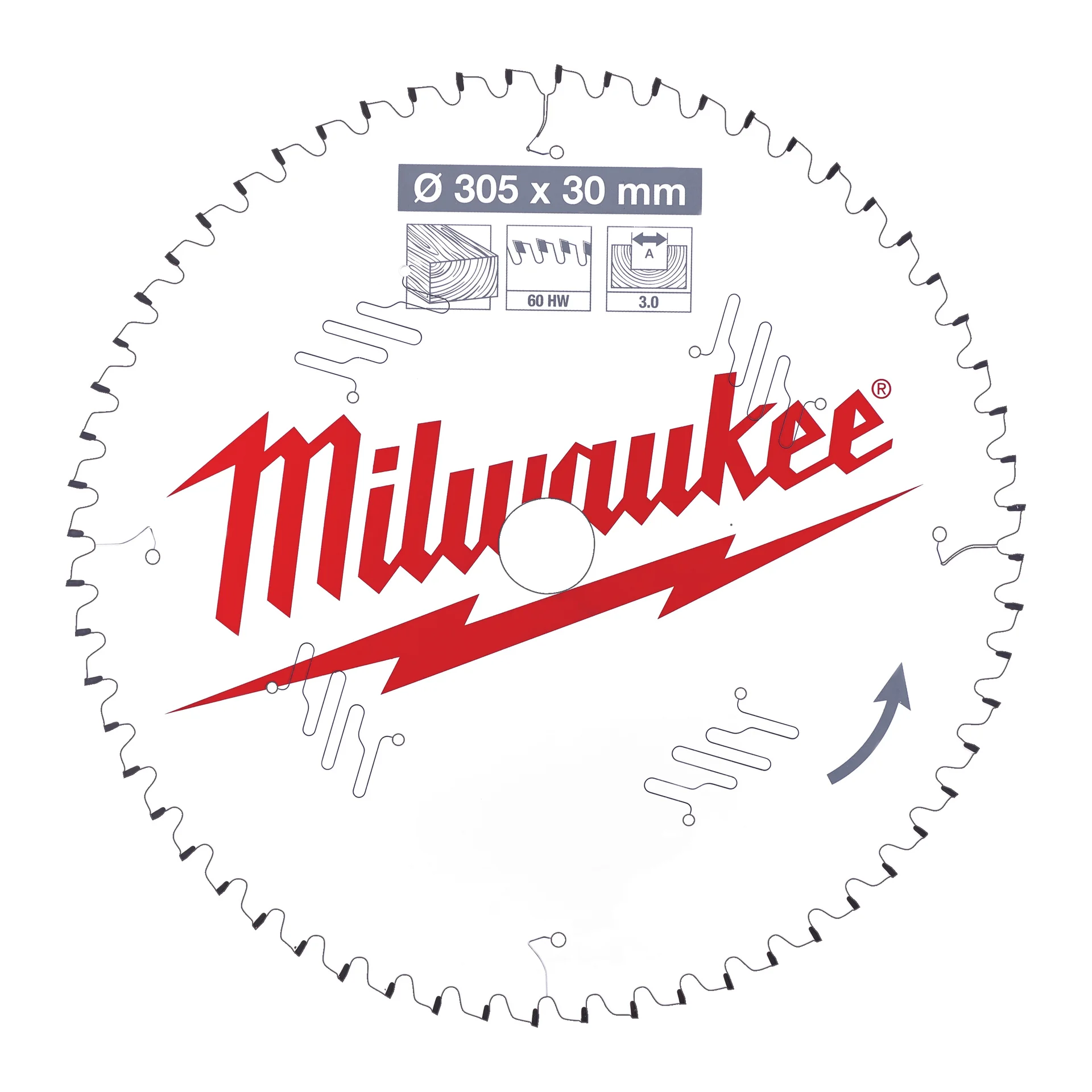Mitre saw blade 305 × 30 mm 60T, product shot