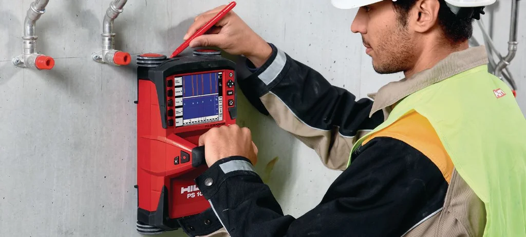 Hilti PS 1000 X-Scan in use on a slab