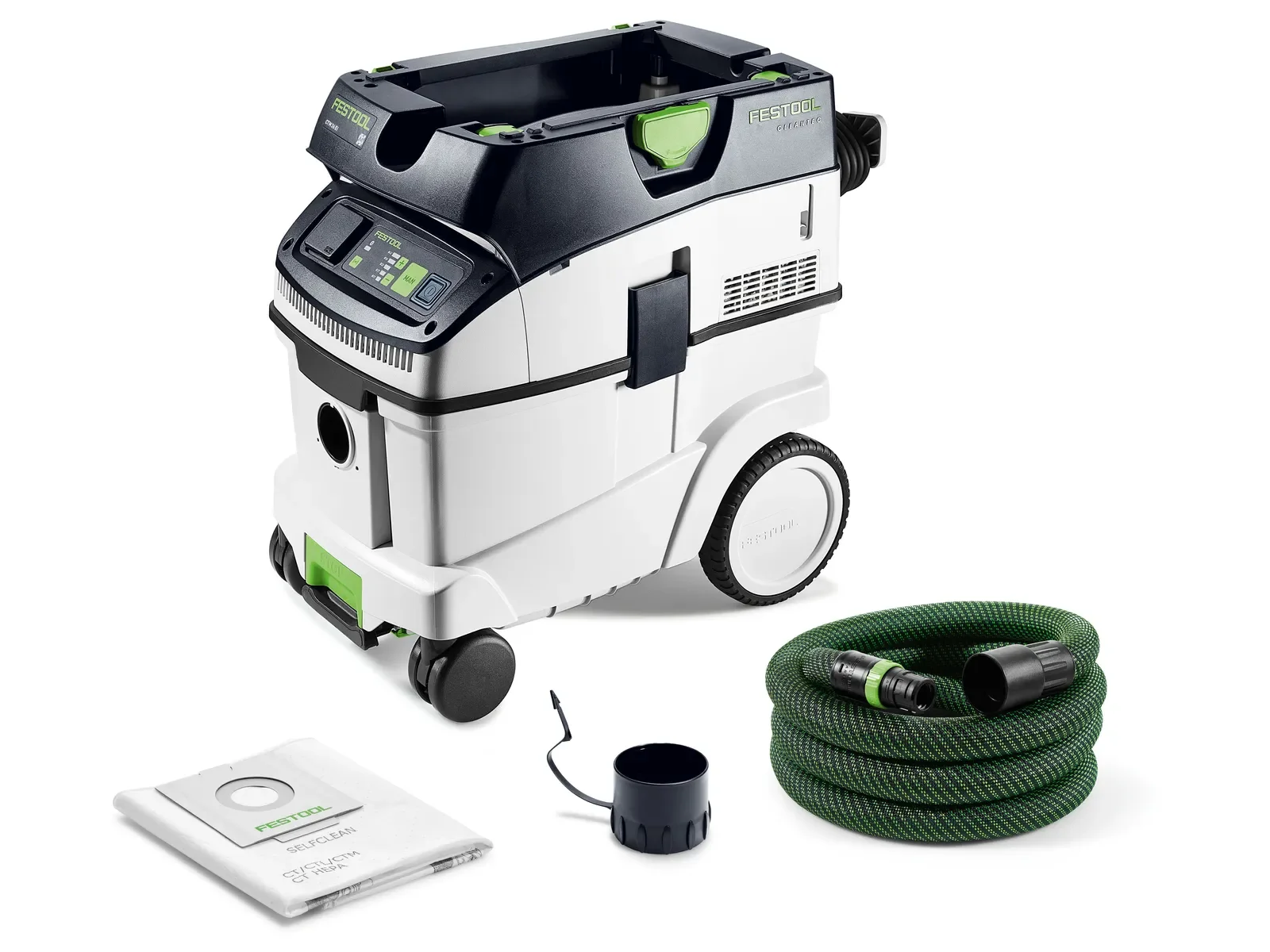 Festool CTM 36 E with hose, filter bag and end cap