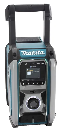 Makita MR007G jobsite radio, side view