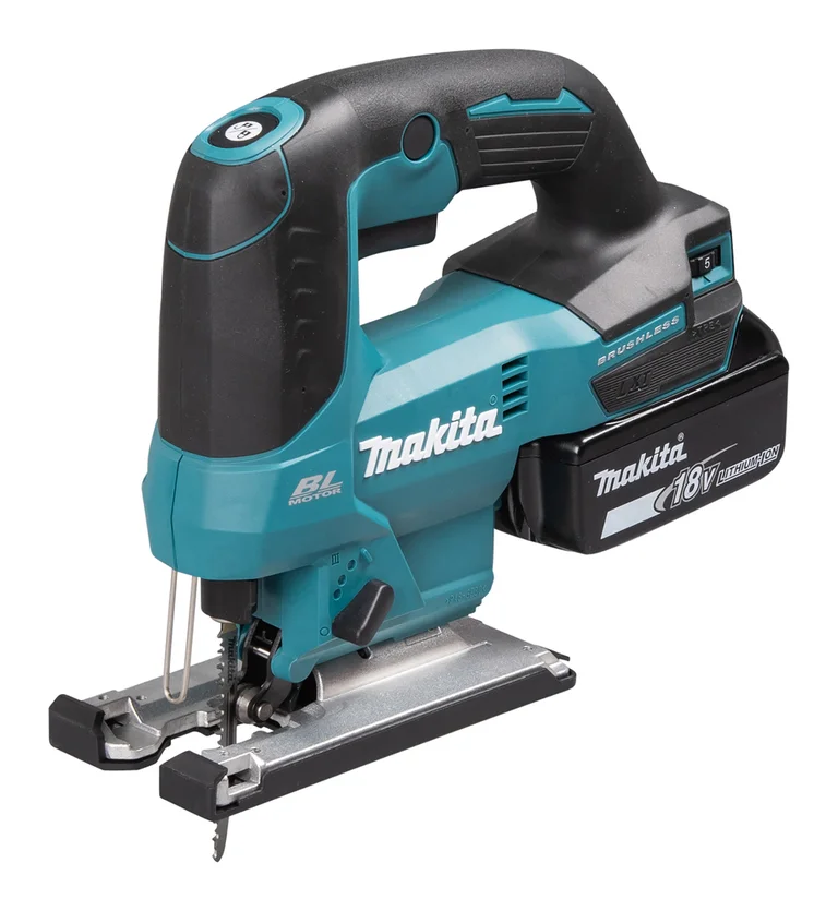 Makita DJV184 jigsaw, three-quarter view from the left