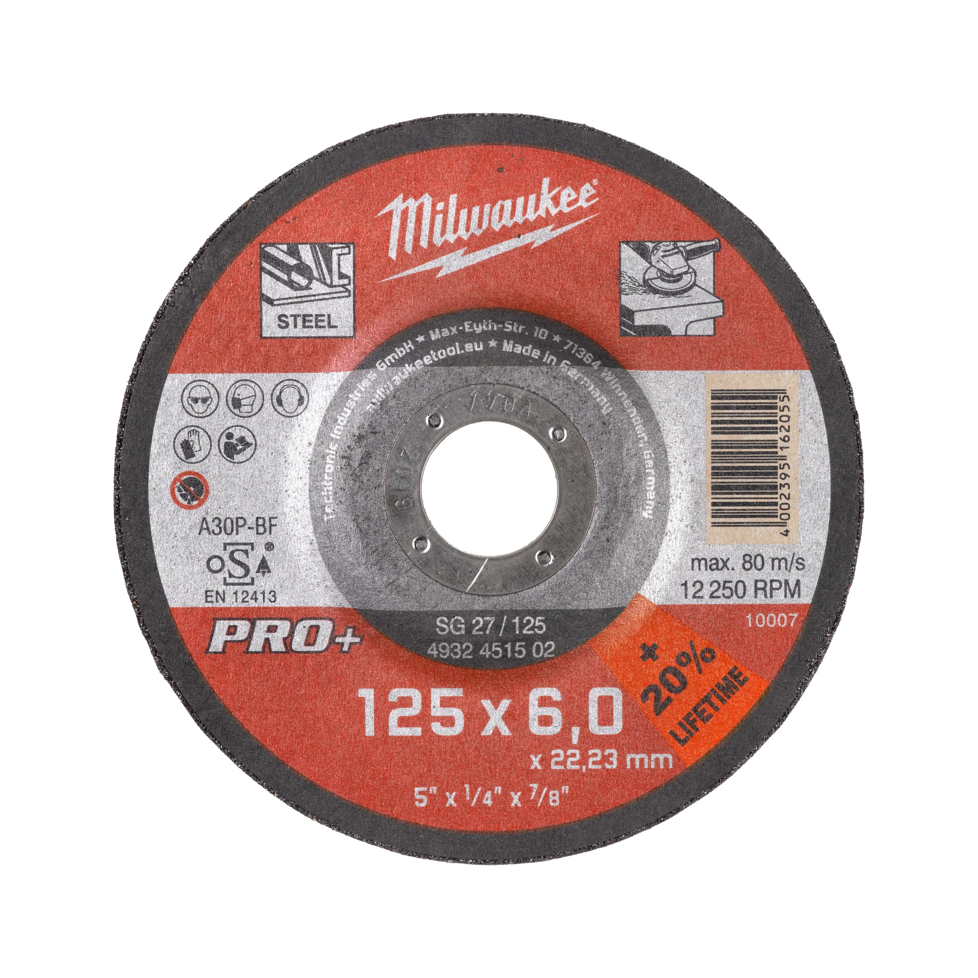 PRO+ metal grinding disc 125 × 6 mm, product shot