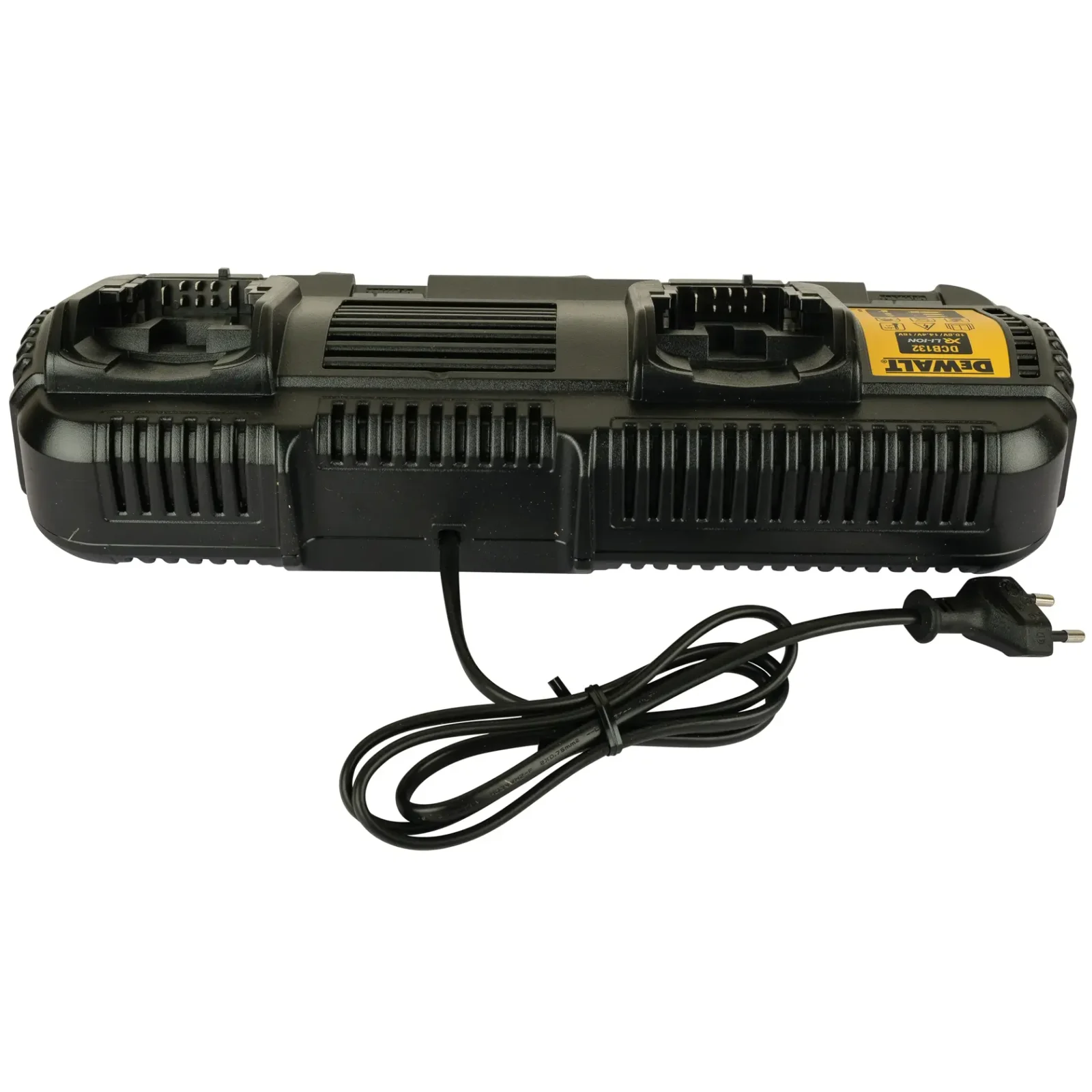 DeWalt DCB132 dual-port charger, second alternate angle
