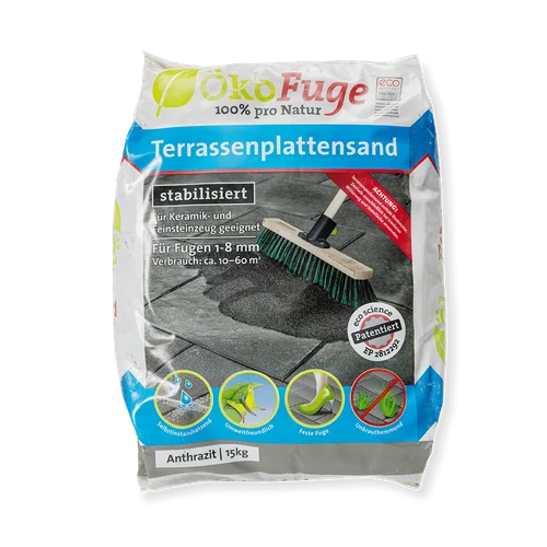 ÖKO FUGE Terrassenplattensand ®, 1 - 8, 15 kg, PE Sack