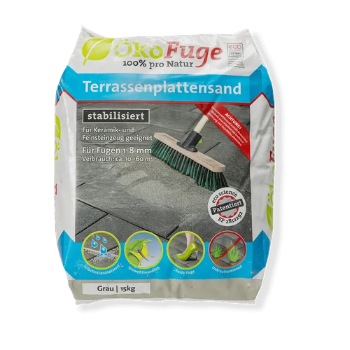 ÖKO FUGE Terrassenplattensand ®, 1 - 8, 15 kg, PE Sack
