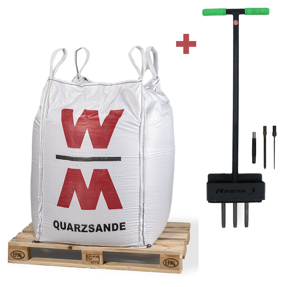Rasensand 0.2 - 2.0 mm, 1.000kg Big Bag inkl. Aerifiziergabel
