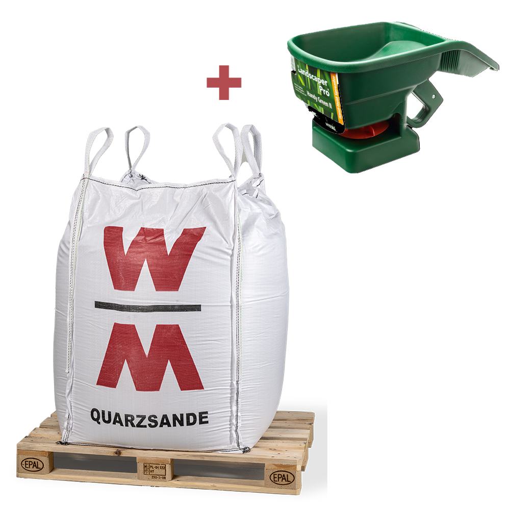 Rasensand 0.2 - 2.0 mm, 1.000kg Big Bag inkl. Everris Handstreuer HandyGreen II