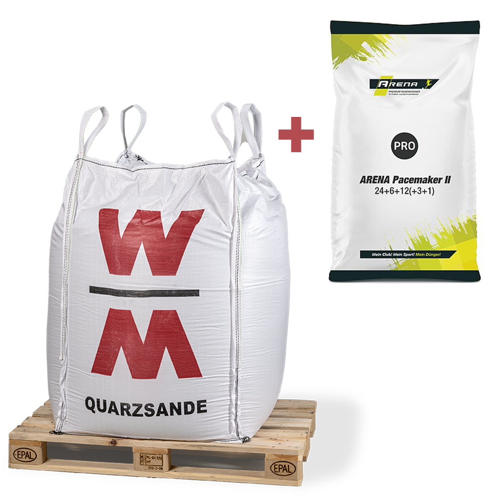 Rasensand, 0.2 - 2.0 mm, 1.000kg Big Bag inkl. Sommerdünger ARENA Pacemaker II
