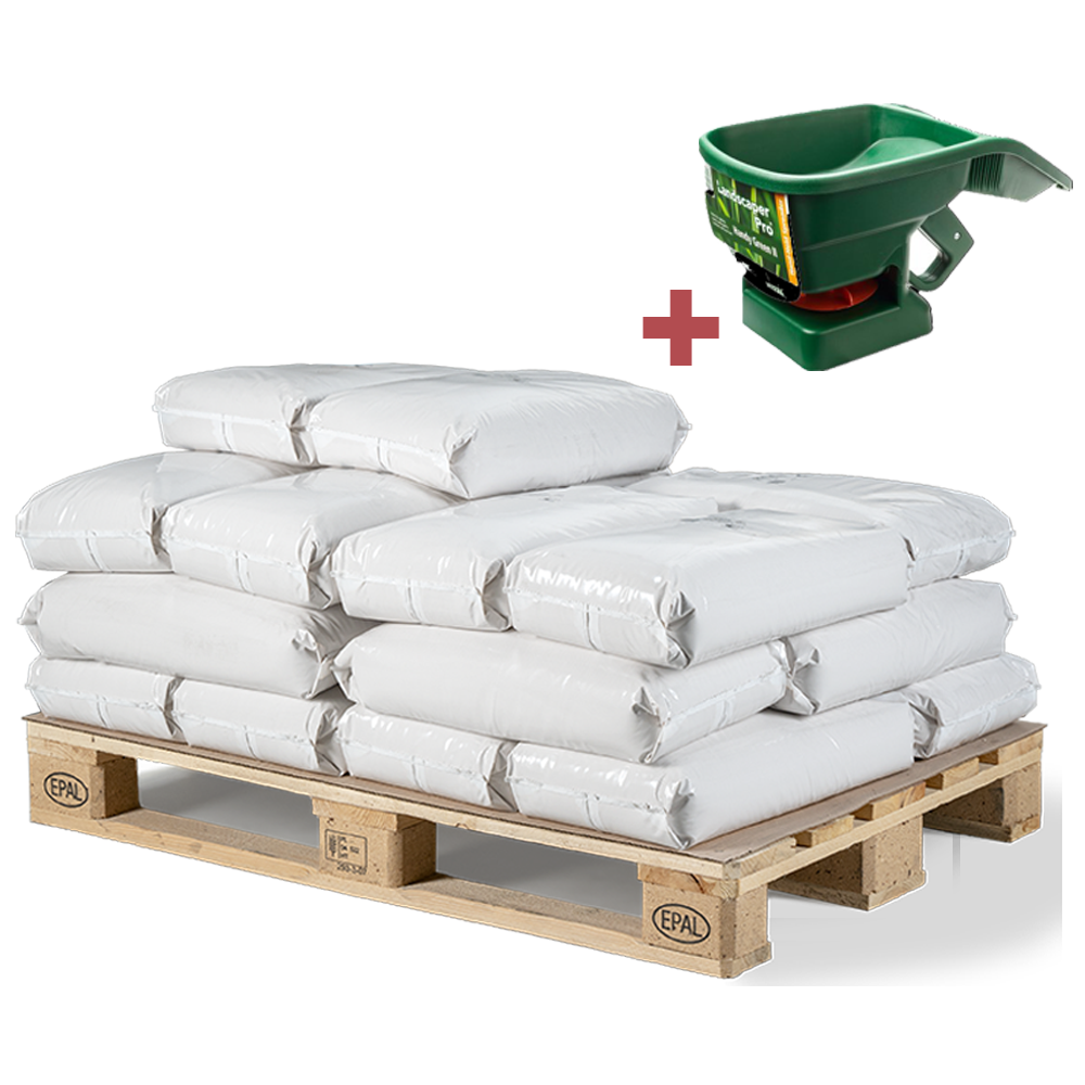 Rasensand 0.2 - 2.0 mm, 500 kg, Halbpalette 20 x 25kg PE Sack inkl. Everris Handstreuer HandyGreen