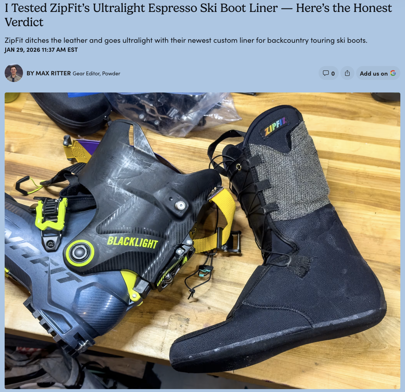 Thank Sven Coomer - Comfortable Ski Boots | ZipFit